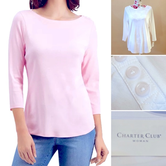 Charter Club 3/4 sleeve top - Picture 1 of 6